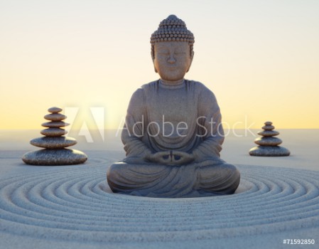 Picture of Abendstimmung mit Buddha-Statue
